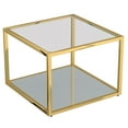 thumbnail image 1 of Contemporary Metal and Glass Small Square Coffee Table Gold, 1 of 8