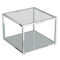 thumbnail image 1 of Contemporary Metal and Glass Small Square Coffee Table Silver, 1 of 8