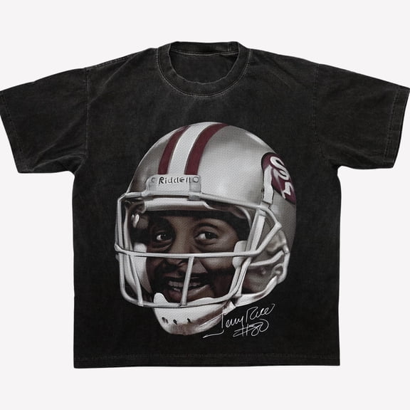 inspired by Jerry Rice halftone t-shirt design | football icon t-shirt for fans | halftone dtf