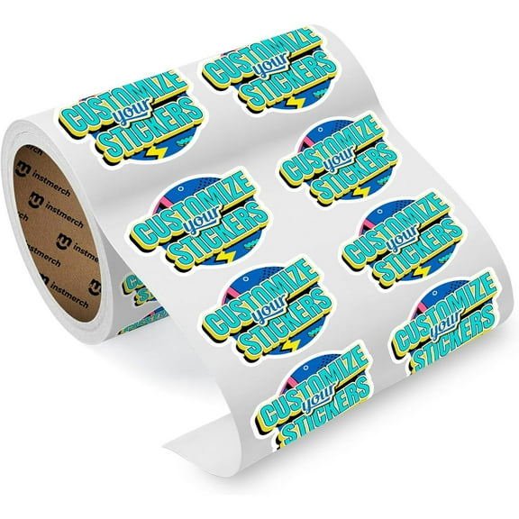 instMerch Custom Labels — Personalized Custom Stickers for Business Logo — Customized Sticker Roll Custom (Die-Cut)