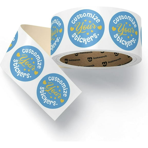 instMerch Custom Sticker Roll Labels — Logo Stickers Customized Labels — Custom Stickers for Business Logo (Circle)