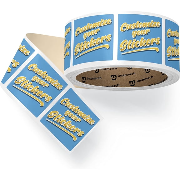 instMerch Custom Sticker Roll Labels — Logo Stickers Customized Labels — Custom Stickers for Business Logo (Square)