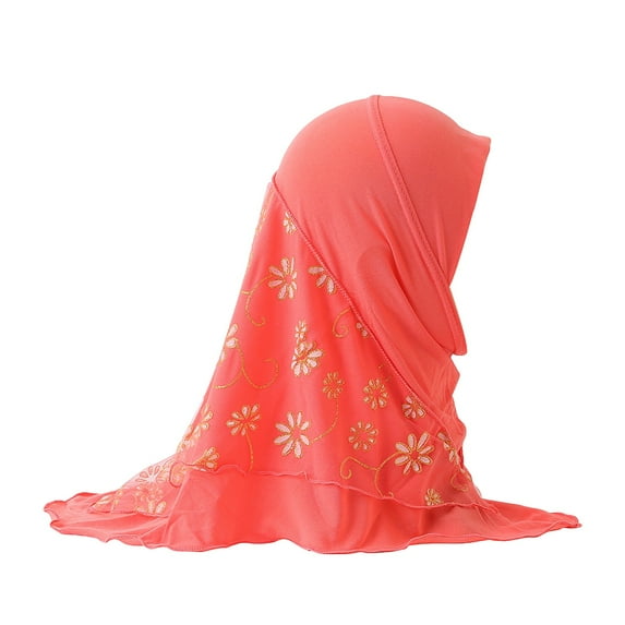 instant Hijab, Yigetop Cheers Us Girls/Children Hijab Scarf Headscarf Wrap Muslim Amira Hijab Watermelon Red A