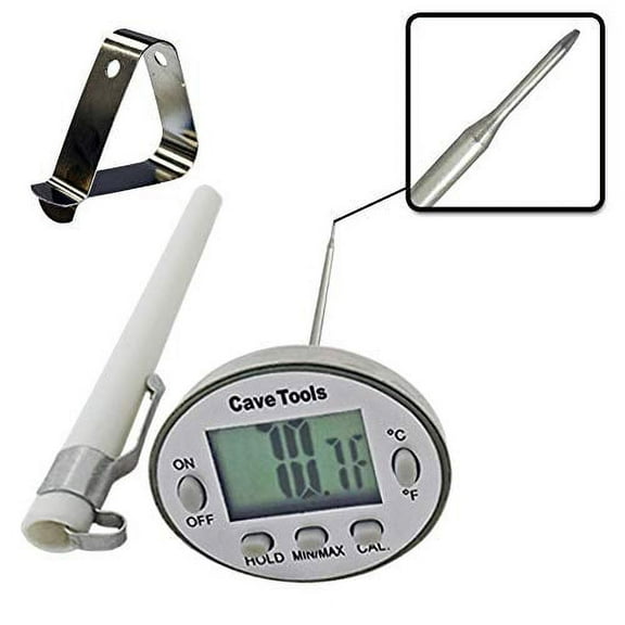 Cave Tools Instant Read Digital Meat Thermometer with LCD Screen and 4 to 6 Second Response