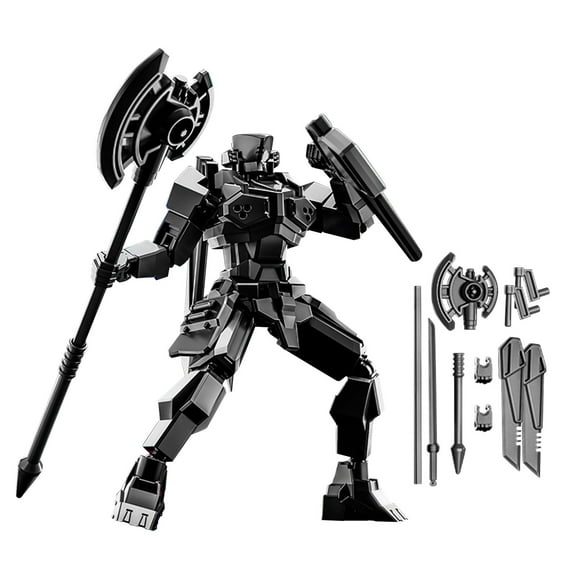 int Movable Assembly Robot Figurine, 5 Unique Weapons, 2 Hand Shapes, Magnetic Design, Decompression Decor & Gift For Creative Enthusiasts