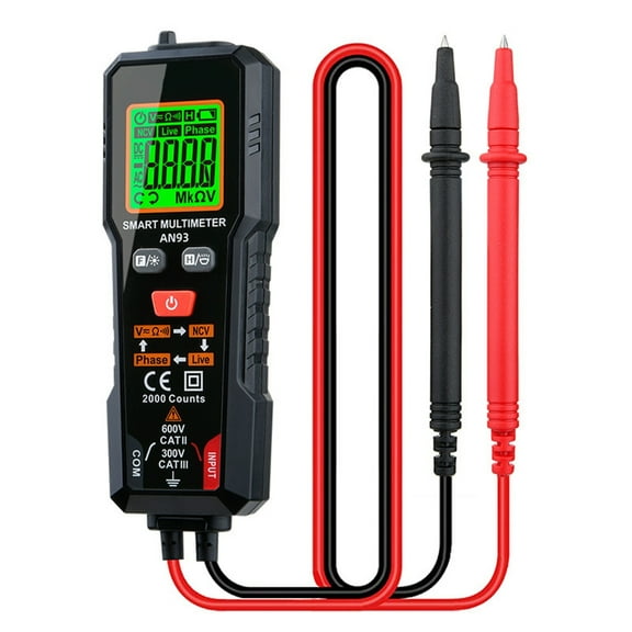 intelligent Multimeter Portable AN93 Multimeterwith High Resolution Display & NCV Detection Easy to Carry for Electricians
