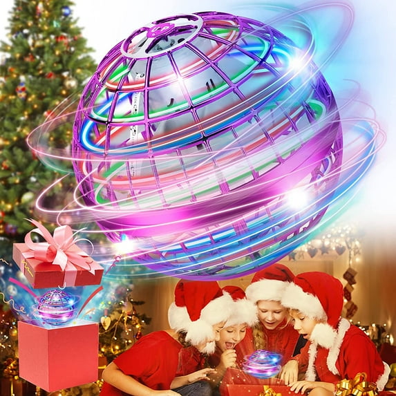 Flying Orb Ball Toys Soaring Hover Fly toy Pro Boomerang Spinner Hand Controlled Mini Drone Globe Shape UFO Spinning Safe for Kids Adults Outdoor Indoor by (Pink)