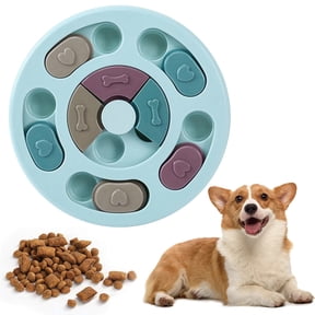 interactive Dog Puzzle Toys - Brain-Boosting IQ Training Slow Feeder, Mentally Stimulating Treat Dispenser for Small/Medium/Large Dogs, Durable Non-Toxic Non-Slip Bowl,Blue