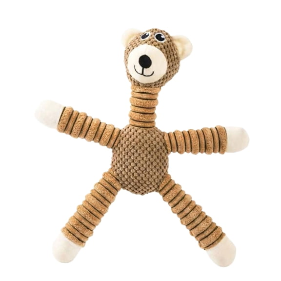 interactive Pet toys, Dog toys for Boredom, 18 in Tan Textured Plush, Unbreakable Dog toy, Stuffed Animal Eyes, Plush toys for Dogs, Puppy Enrichment, 1 Pc