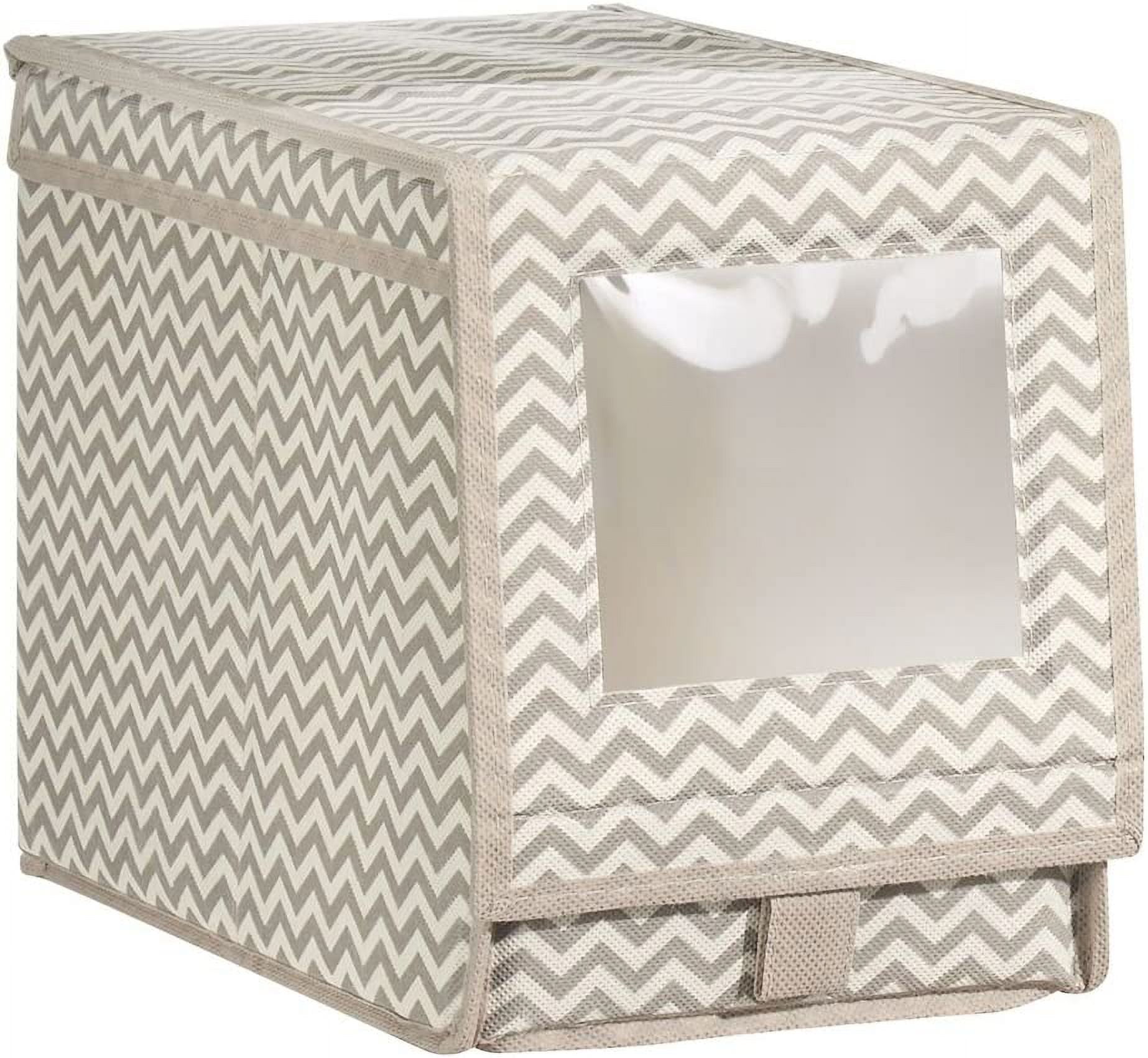 interdesign axis fabric storage box for shoes, boots and pumps with a