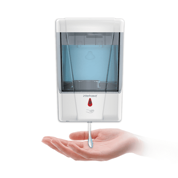 interhasa! Automatic Soap Dispenser Wall Mount ,600ml/20oz Liquid Soap Dispenser Touchless,Battery Operated Hand Soap Dispenser for Bathroom or Kitchen,White