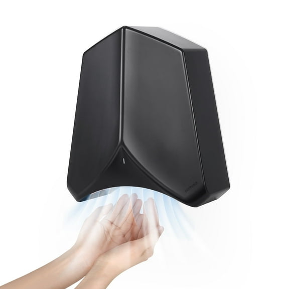 Interhasa Automatic Hand Dryer with HEPA Filter, 1100W Commercial Wall Mount, 110V, 8-10 s Dry Time, Black