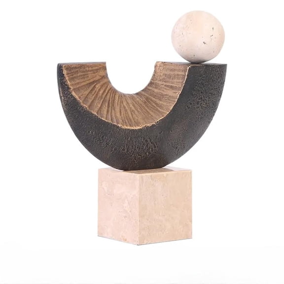 interoknack Modern Abstract Art Sculpture, Creative Minimalist Resin Decor, Unique Geometric Tabletop Statue for Living Room, Hotel, Entryway, Office, or Gallery Display