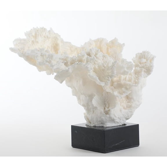 interoknack Modern Abstract Textured Resin Sculpture, Luxury Artistic Table Decor with Marble Base, Unique Statement Centerpiece for Living Room, Hotel Entryway, Villa, Gallery, or Office