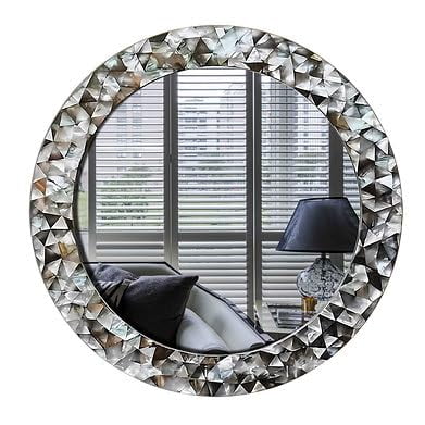 interoknack Wall-Mounted Round Decorative Mirror for Bathroom, Bedroom, Entryway and Living Room