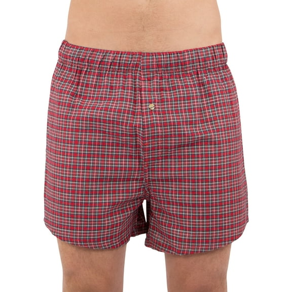 intimo Mens' Plaid Knit Boxer Shorts Underwear Lounge Sleep Casual