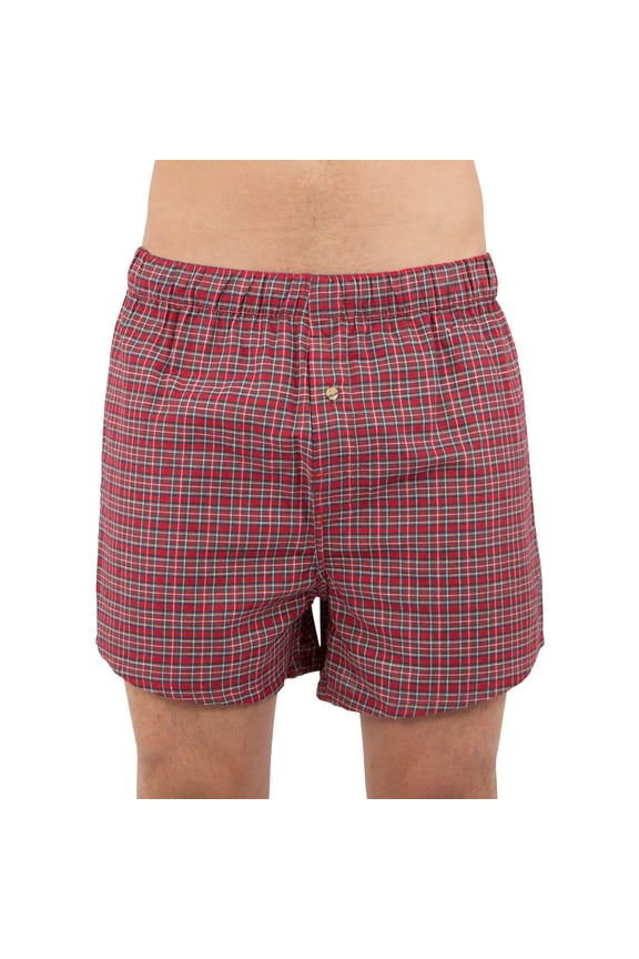 intimo Mens' Plaid Knit Boxer Shorts Underwear Lounge Sleep Casual