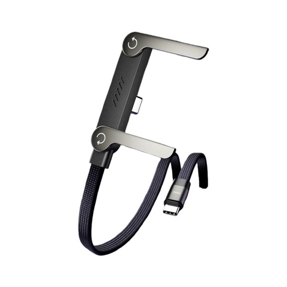 invisible holder charger cable with stand 240W USB-C Charging Cord, Braided Fast Charge Cable with Foldable Phone Holder