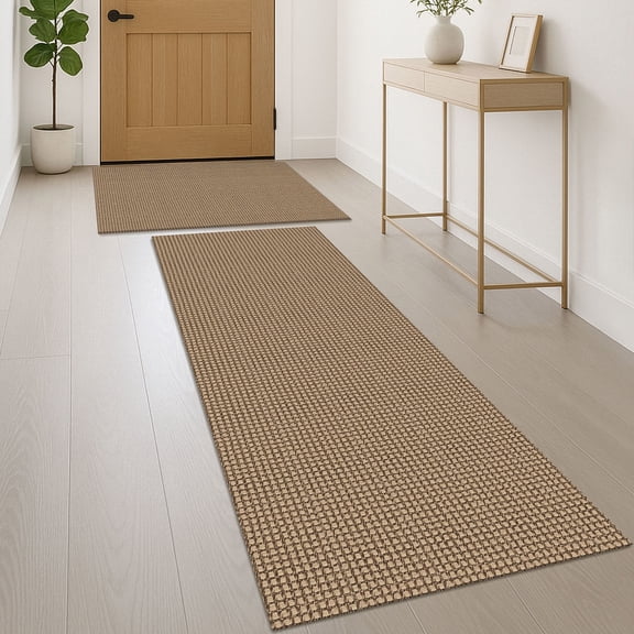iOhouze Area Runner Rugs Sets 2x3 and 2x5 Washable Kitchen Rugs Non Slip Rubber Backed Hallway Rug Cotton Entrance Rugs for Front Porch Kitchen Bedroom Entryway