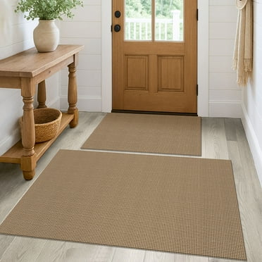 iOhouze Throw Rugs with Rubber Backing Area Rug Set 2x3 and 3x5 Washable Rugs Cotton Braided Door Rugs Doormat for Front Porch Laundry Kitchen
