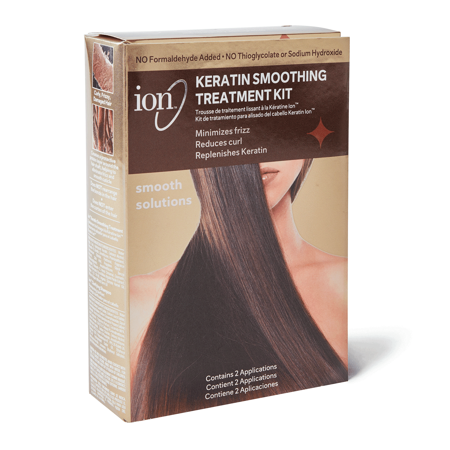 ion Keratin Smoothing Treatment Kit Formaldehyde Free Treatment Deeply Nourishes Hair Great for All Hair Types Walmart