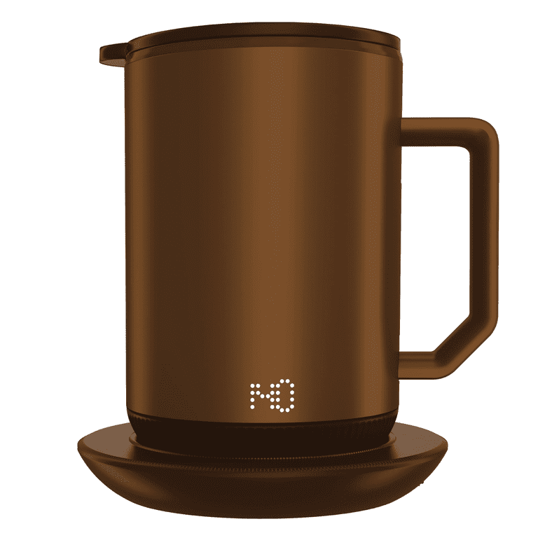 ionMug & Charging Coaster, 12oz. Stainless Steel Self Heating Coffee Mug  with Lid, 3.5 x 3.5 x 5