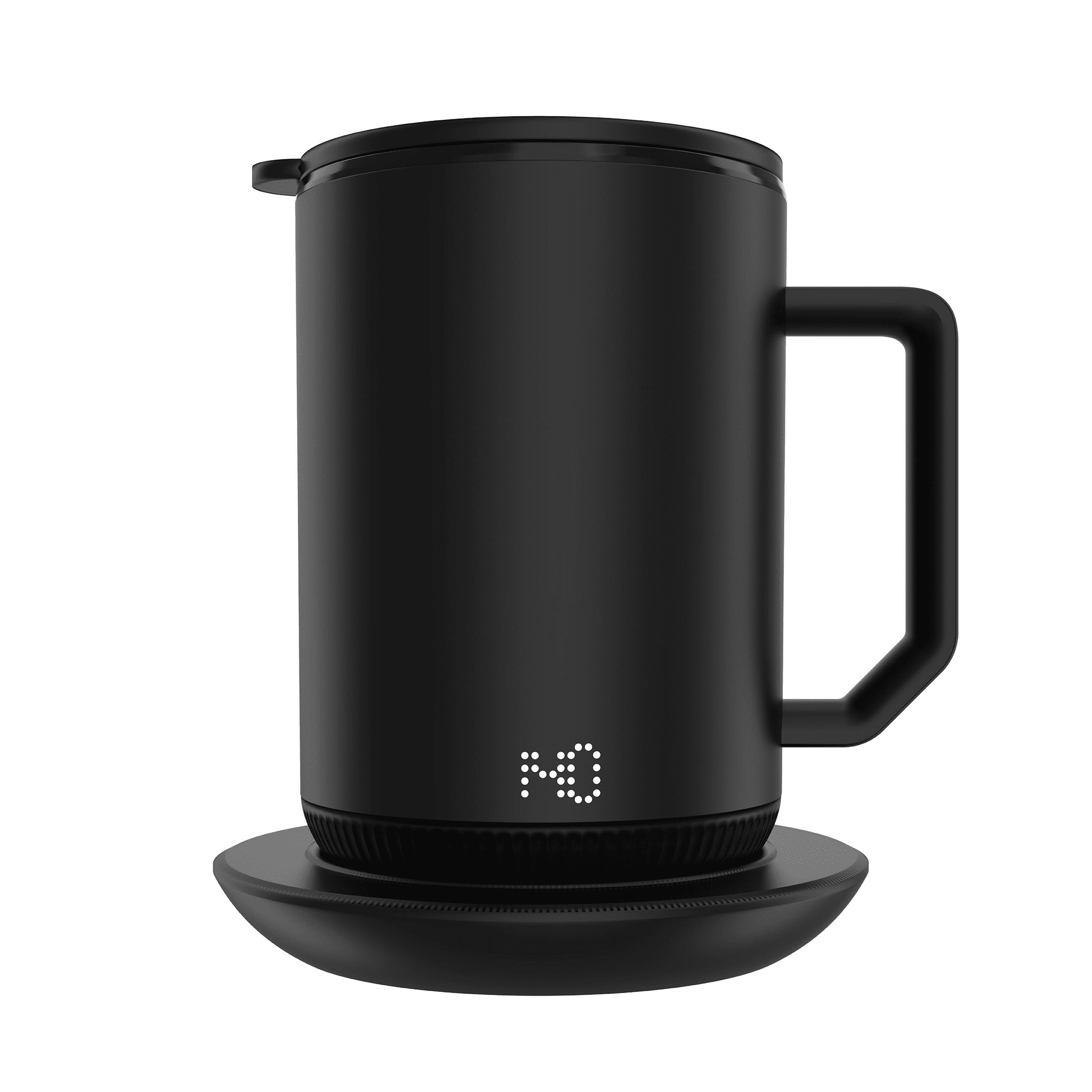 Ebooine Smart Coffee Mug Warmer Self-heated Cup, 12 oz, Black, Thermostatic Cup for Desk Home Office-Phone Wireless Charging Fun