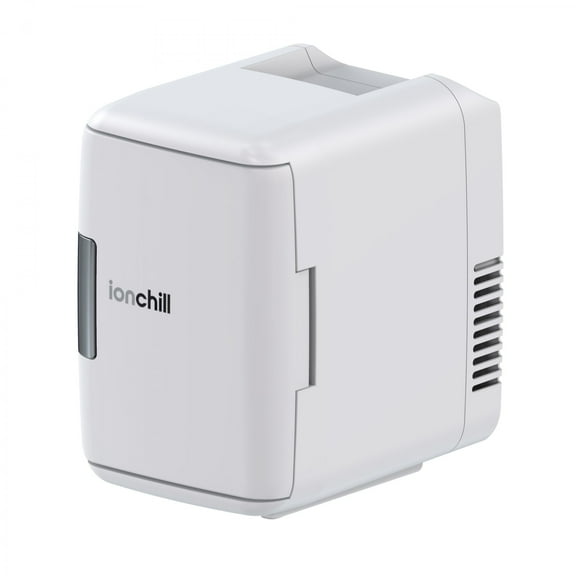 ionchill minicooler AC/DC Portable Mini Fridge for Auto Travel or Bedroom Great for Skin Care and Beverages up to 6 Cans