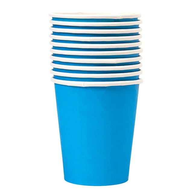 ionze 10 Pack 9 oz Disposable Paper Cups, Hot/Cold Beverage Paper Drinking Cups, Paper Coffee Cups 9 OZ, Solid Color Paper Hot Coffee Cups for Party, Picnic, Travel, and Events