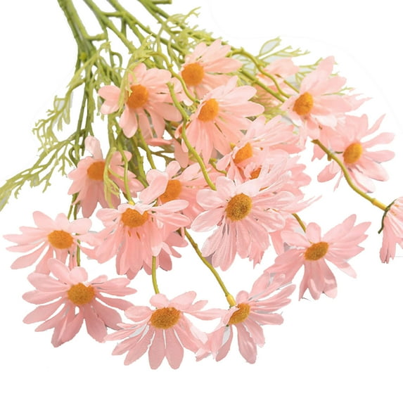 ionze 5 Branchs Wildflowers Fake Daisy Outdoor Artificial Flowers UV Resistant Silk Wild Flower Bouquets Bulk Faux Plants Decoration Vase Home Decor (Pink)