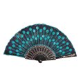 thumbnail image 1 of ionze Appliances Best Chinese Style Dance Wedding Party Lace Silk Folding Hand Held Flower Fan Fans （Sky Blue）, 1 of 2