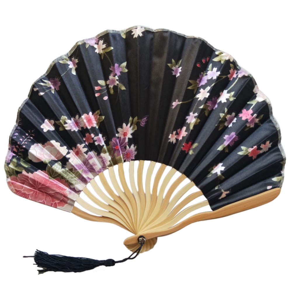 ionze Appliances Chinese Style Hand Held Fan Bamboo Paper Folding Fan Party Wedding Decor Fans （A）