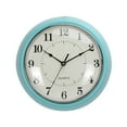 thumbnail image 1 of ionze Appliances Instruments Retro Round Turquoise Metal Analog Wall Clock Clock （Light Blue）, 1 of 6