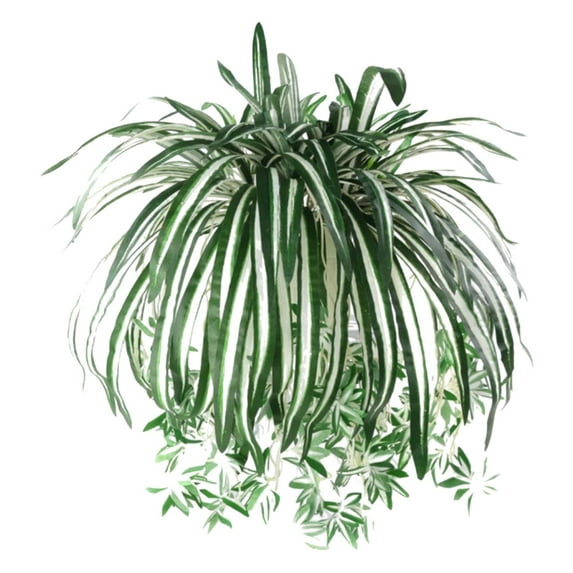 ionze Clearance! Artificial Flowers Artificial Chlorophytum Silk Flowers Flowers Plant Greenery Faux Plant Hanging Basket Green Leaves Wall Hanging Plants for Home Garden Wedding Decoration