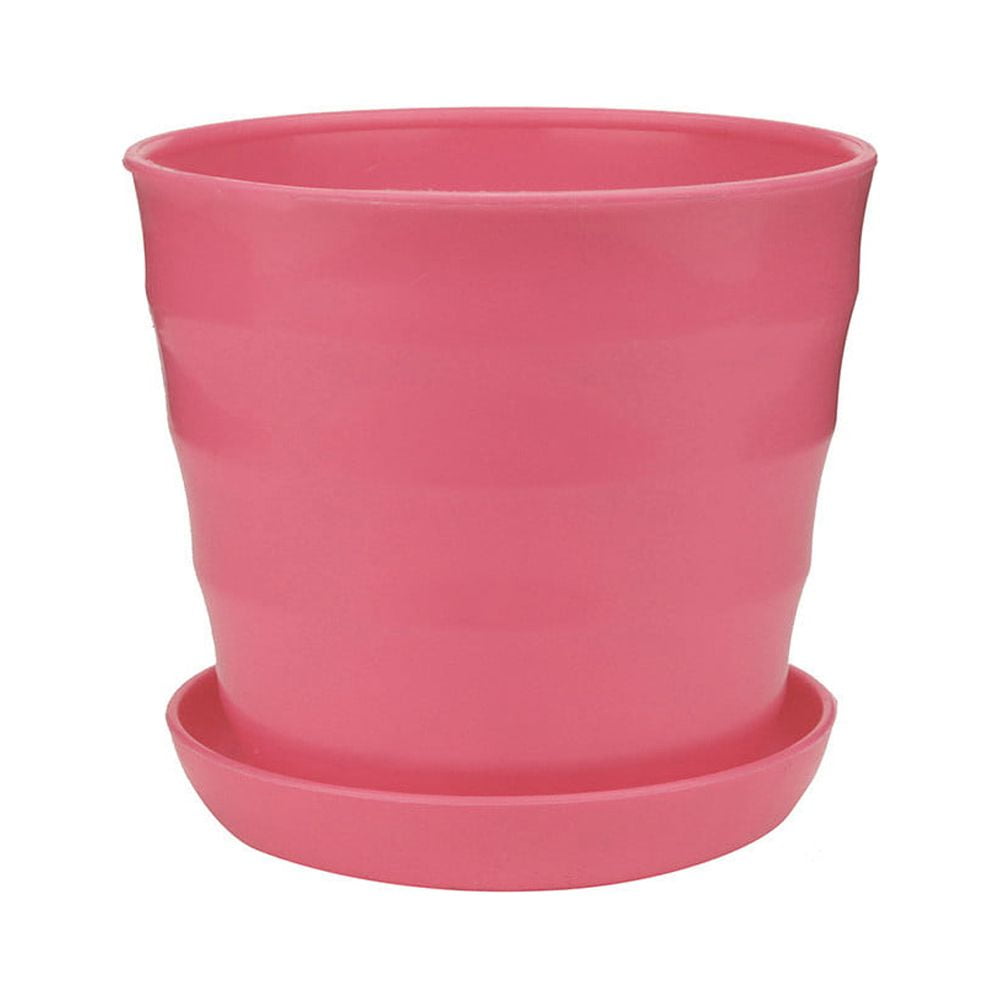 ionze Colourful Plastic Planters with Multiple Drainage Holes and Tray