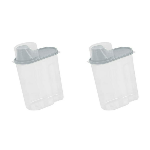 ionze Food Storage Containers With Lids, Bead Storage Containers, Acrylic Storage Containers Rice Storage Dispenser 2.5L Airtight with Measuring Cup Sealed Jar with Lid for Flour Dry Food 2PC (Blue)