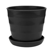 ionze Gardening Supplies Colourful Mini Plastic Flower Pot Succulent Plant Flowerpot Home Office Decor (Black)