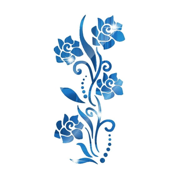 ionze Home Decor 3d Acrylic Mirror Wall Decoration Stickers Roses Diy Self Adhesive Wall Art Decorations Home Removable Decorations Living Room Bedroom Bathroom Office Home Accessories （C）
