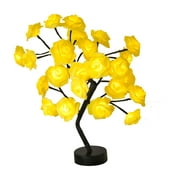 ionze Home Decor Artificial Flower Bonsai Tree Table Top Lamp Lights Home Lit Tree Centerpieces Decoration Party Wedding Home Decor Gift Home Accessories （Yellow）