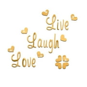 ionze Home Decor Live Laugh Quote Removable Wall Art Stickers Mirror Decal DIY Room Decor A Home Accessories （A）