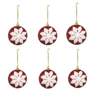 ionze Home Decorations 6PCS Christmas Tree 6cm Bauble Hanging Home Party Ornament Decor Home Ornament 2024 （As Show）
