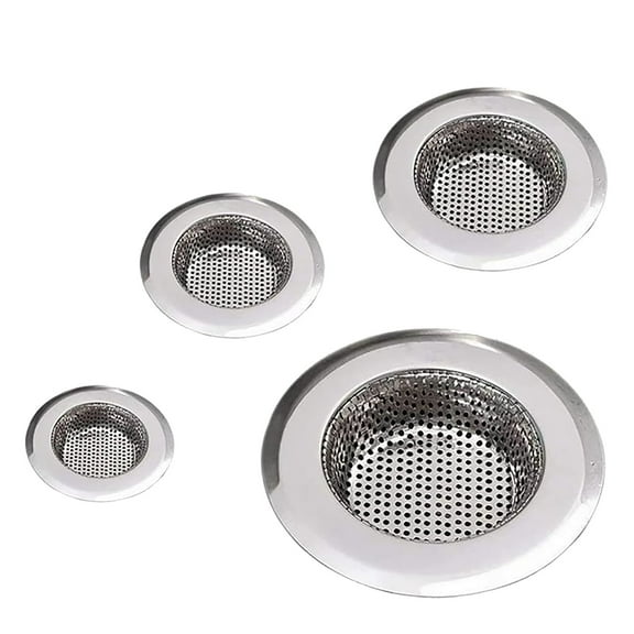ionze Kitchen Tools 4PCS Stainless Steel Sink Filter Bathtub Screen Drain Anti Clogging Filter Floor Sink Screen For Kitchen Bathroom Kitchen Accessories (Silver)