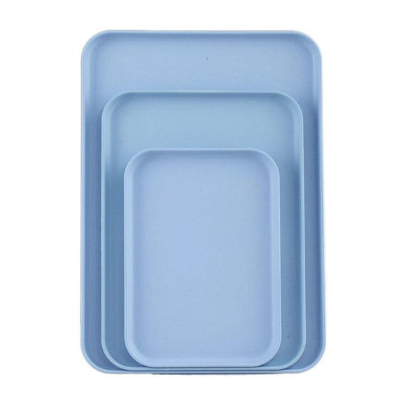 ionze Kitchen Tools Birch Multi Use Large Capacity Serving Tray Plastic Practical Food Grade Storage Tray For Home Anti Deformed Shockproof A Kitchen Accessories (Blue C)