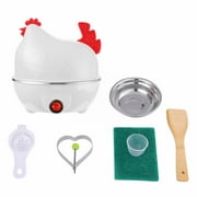 ionze Kitchen Tools Mini Breakfast Machine Egg Cooker Single Layer Egg Steamer Kitchen Small Household Appliances Heating And Plugging Household Egg Custard Machine (White 1B)