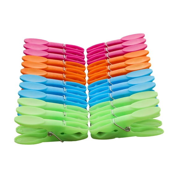 ionze Tools 24 Pieces Clothes Pins Windproof Clothes Pins Strong Cloths Clips Laundry Home for Indoor Outdoor Washing Windproof Supplies Multi Color House Tools Set Pink
