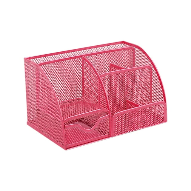 ionze Tools Desk Organizer Accessories Desktop Tabletop Sorter Shelf Pencil Holder Caddy Set House Tools Set (Hot Pink)