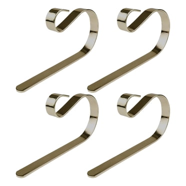 Set Of 4 Heavy Weighted Christmas Stocking Holders – Snowflake, Snowman, Tree, Deer Mantel Hooks (Silver)