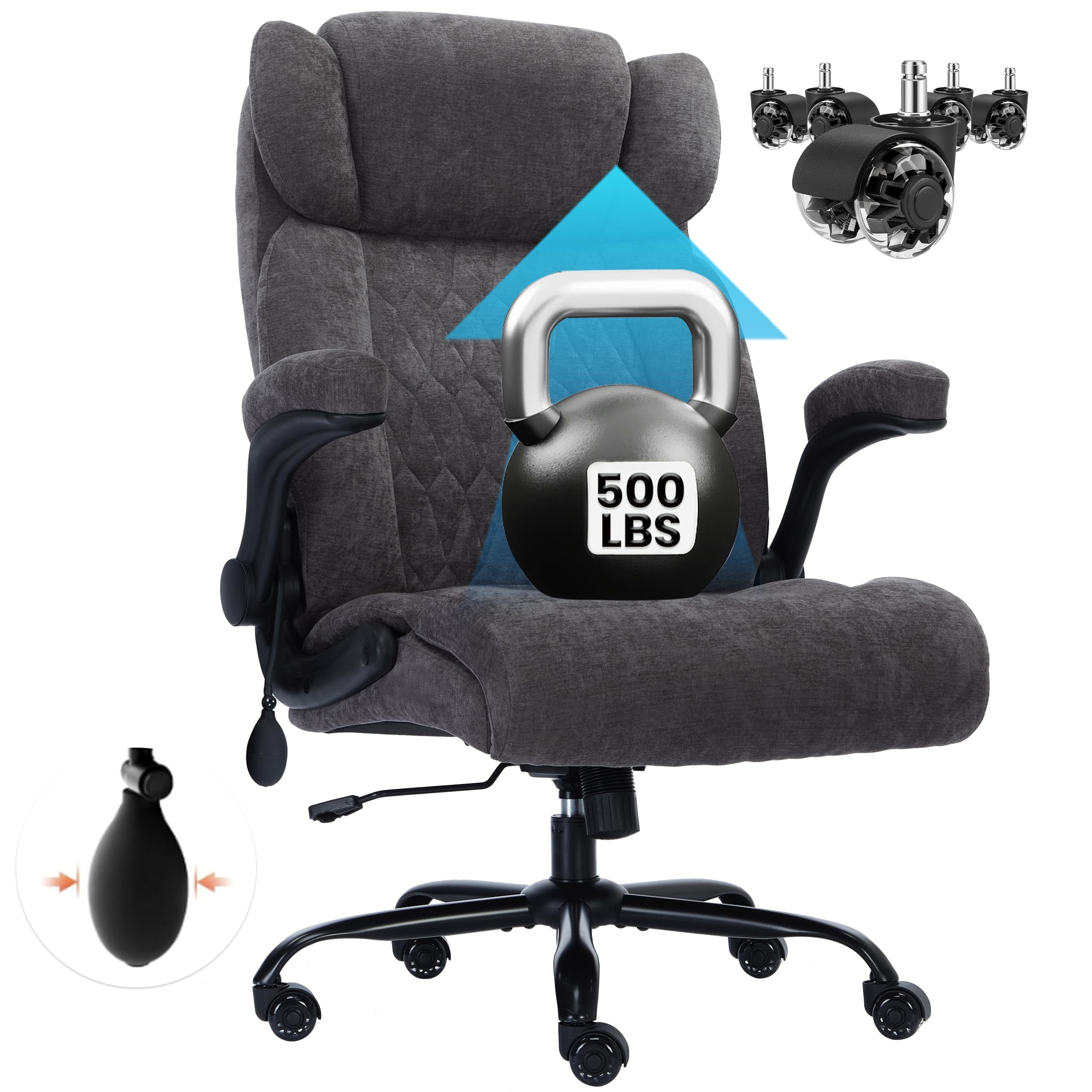 iooHug Big and Tall Office Chair 500lbs, Ergonomic Executive
