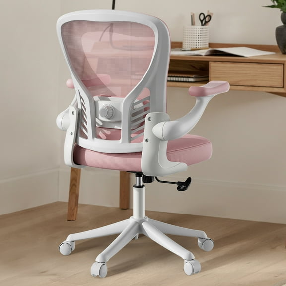iooHug Ergonomic Mesh Office Chair, Computer Desk Chair with Adjustable Lumbar Support and 3D Armrests, Swivel Task Chair for Home Office, Pink