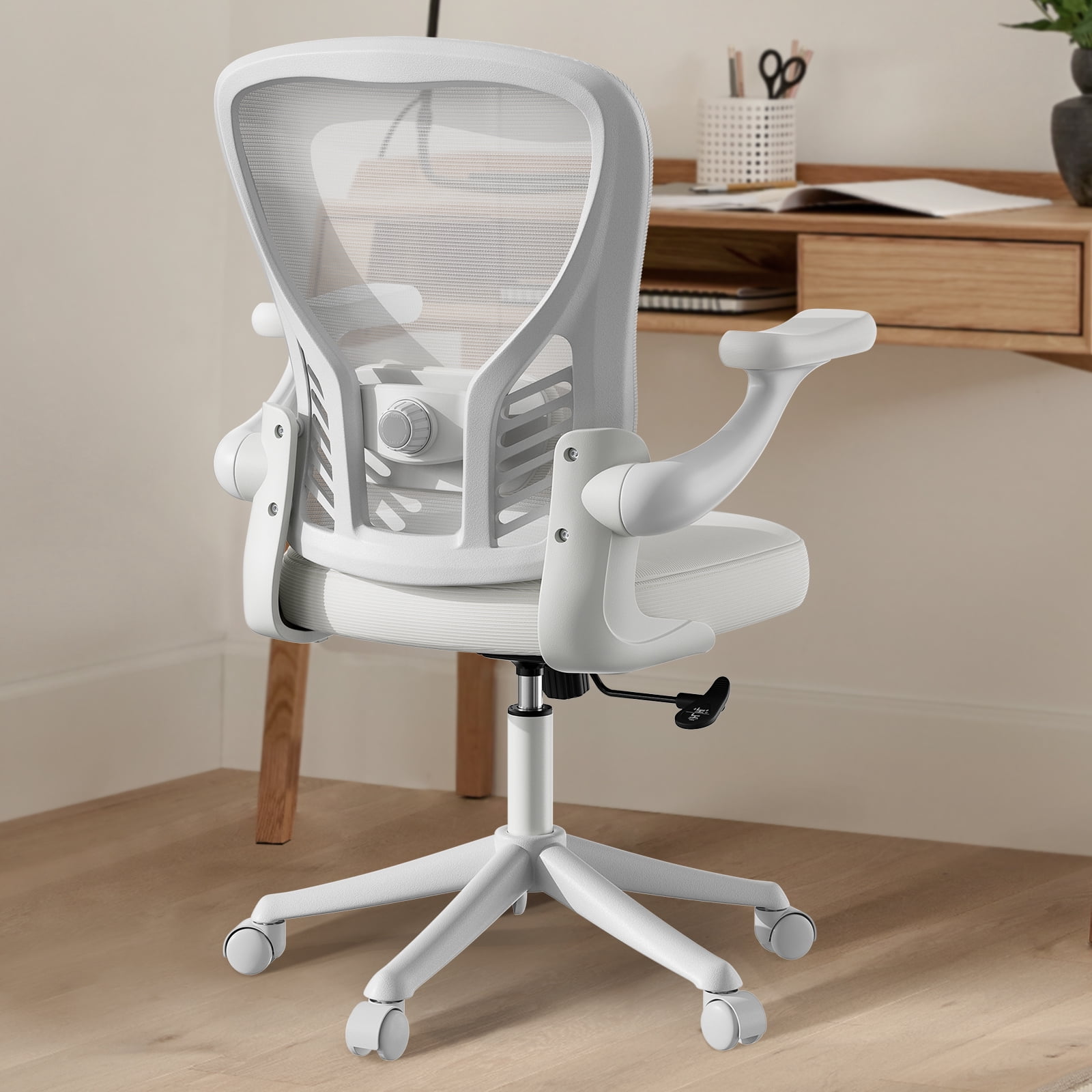 iooHug Ergonomic Mesh Office Chair, Computer Desk Chair with Adjustable Lumbar Support and 3D Armrests, Swivel Task Chair for Home Office, White